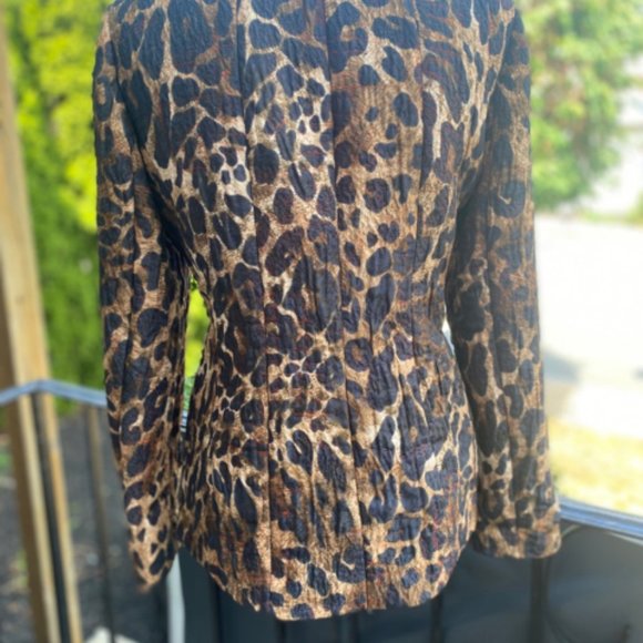 Lafayette 148 New York Leopard Print Sz 10 Blazer - Picture 7 of 7